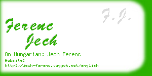 ferenc jech business card